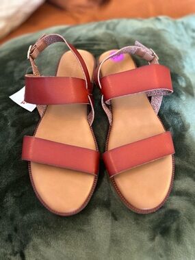 Women’s Rust Leather Strap Sandals